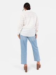 Lovedrobe Broderie 100% Cotton Long Sleeve White Shirt - Image 2 of 5