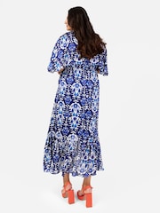 Lovedrobe Cape Sleeve Frill Wrap Hem Midaxi Dress - Image 2 of 5