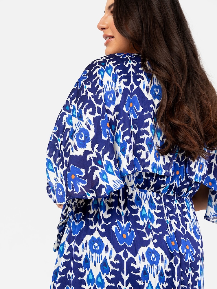 Lovedrobe Cape Sleeve Frill Wrap Hem Midaxi Dress - Image 5 of 5