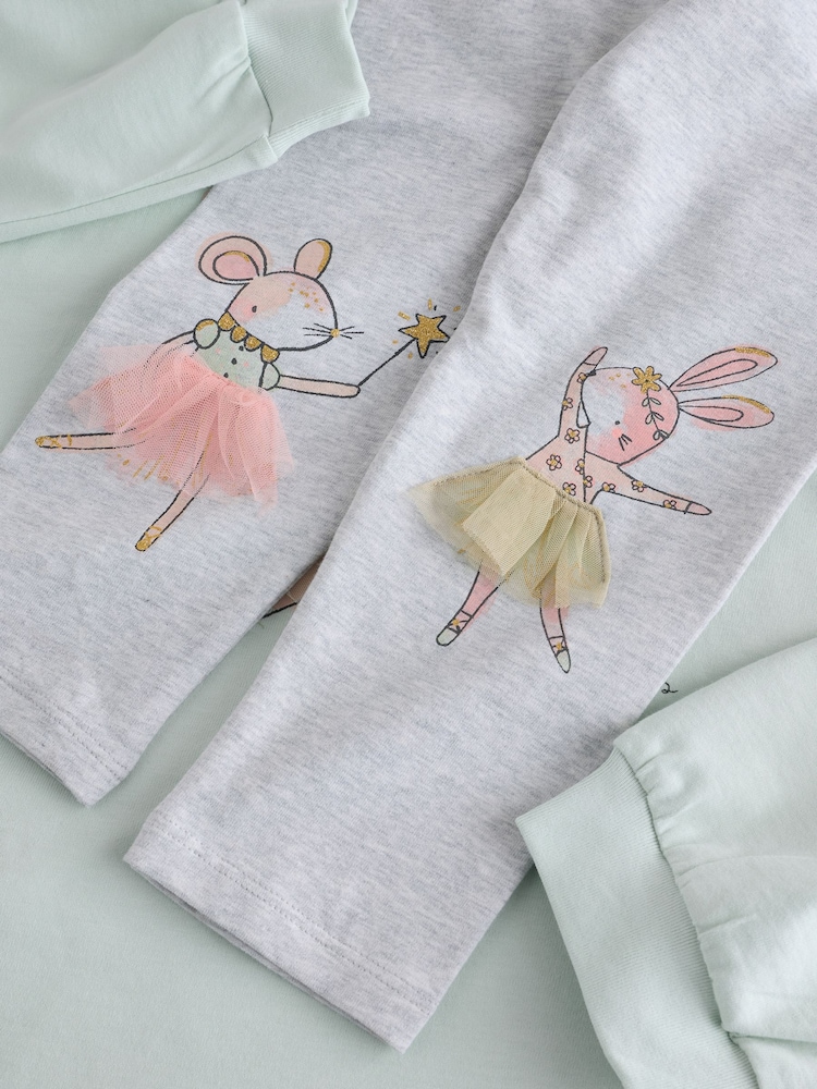 Green Pretty Bunny Fairy Long Sleeve T-Shirt and Leggings Set (3mths-7yrs) - Image 4 of 5