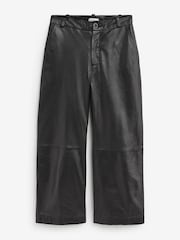 Black N. Premium Real Leather Wide Leg Trousers - Image 5 of 7