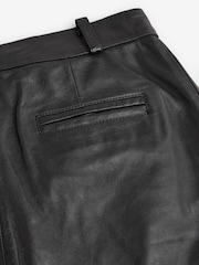 Black N. Premium Real Leather Wide Leg Trousers - Image 7 of 7