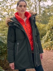 Khaki Green Elements Shower Resitant Parka Jacket - Image 1 of 9