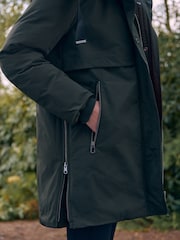 Khaki Green Elements Shower Resitant Parka Jacket - Image 6 of 9