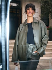 Khaki Green N. Premium Genuine Leather Jacket - Image 1 of 6