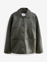 Khaki Green N. Premium Genuine Leather Jacket - Image 4 of 6
