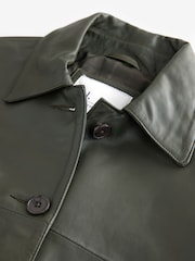 Khaki Green N. Premium Genuine Leather Jacket - Image 5 of 6