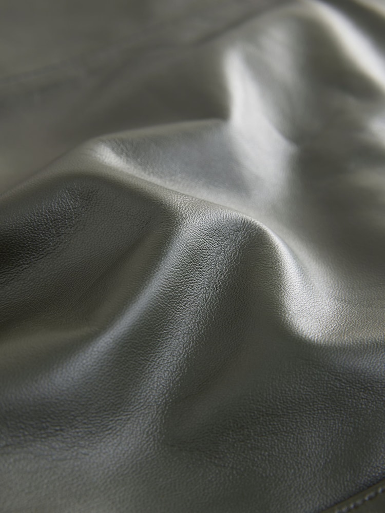 Khaki Green N. Premium Genuine Leather Jacket - Image 6 of 6
