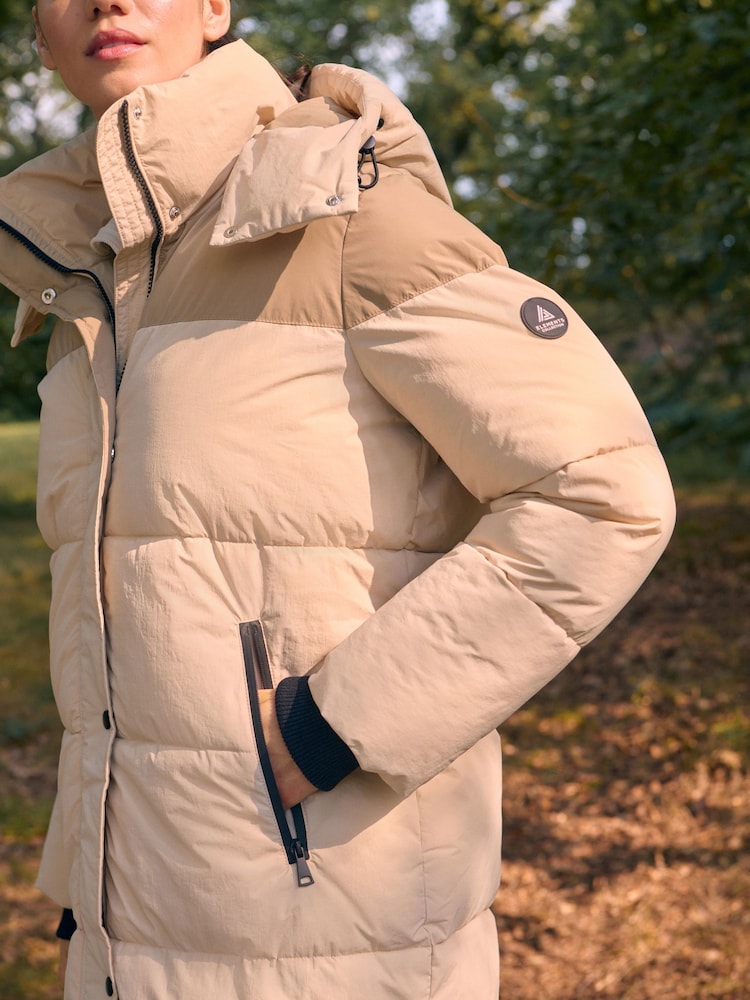 Buy Neutral Colourblock Elements Shower Resistant Padded Coat from