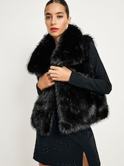 Black Faux Fur Gilet - Image 1 of 5
