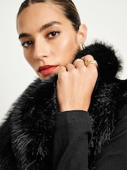 Black Faux Fur Gilet - Image 3 of 5