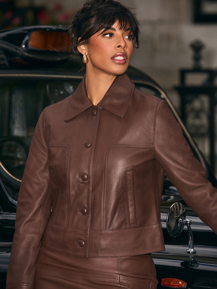 Chocolate Brown N. Premium Genuine Leather Jacket - Image 1 of 5