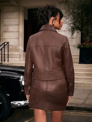 Chocolate Brown N. Premium Genuine Leather Jacket - Image 3 of 5