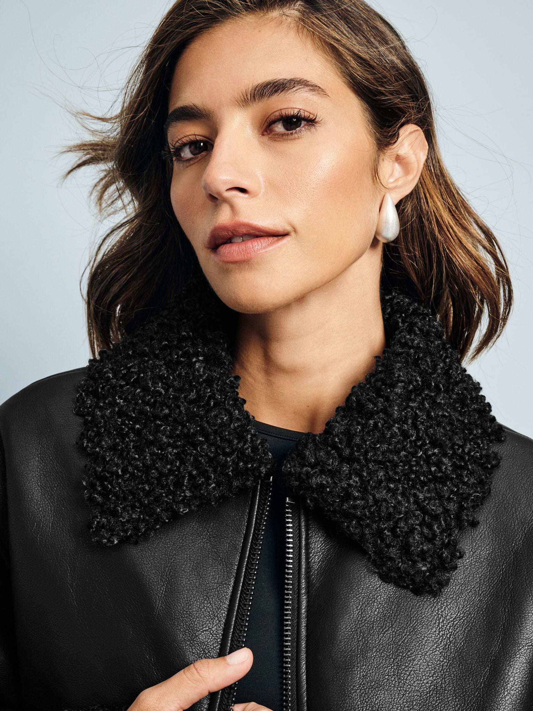 Black borg aviator jacket shop