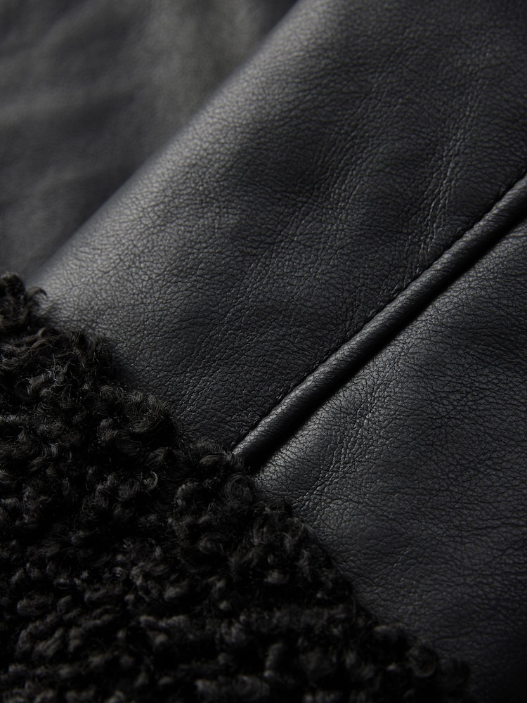 Buy Black Borg Cuff Aviator Jacket from the Next UK online shop