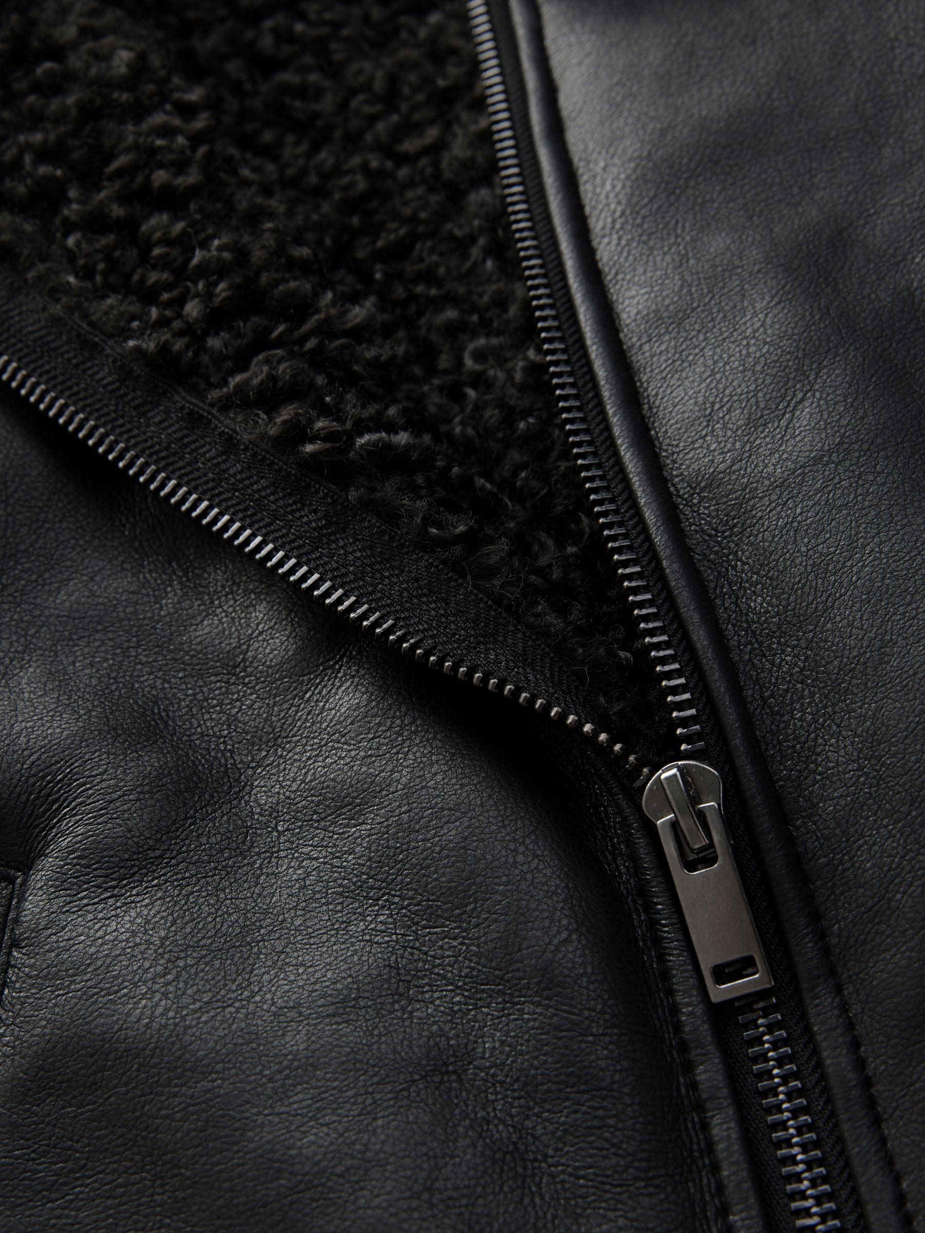 Black Borg Cuff Aviator Jacket