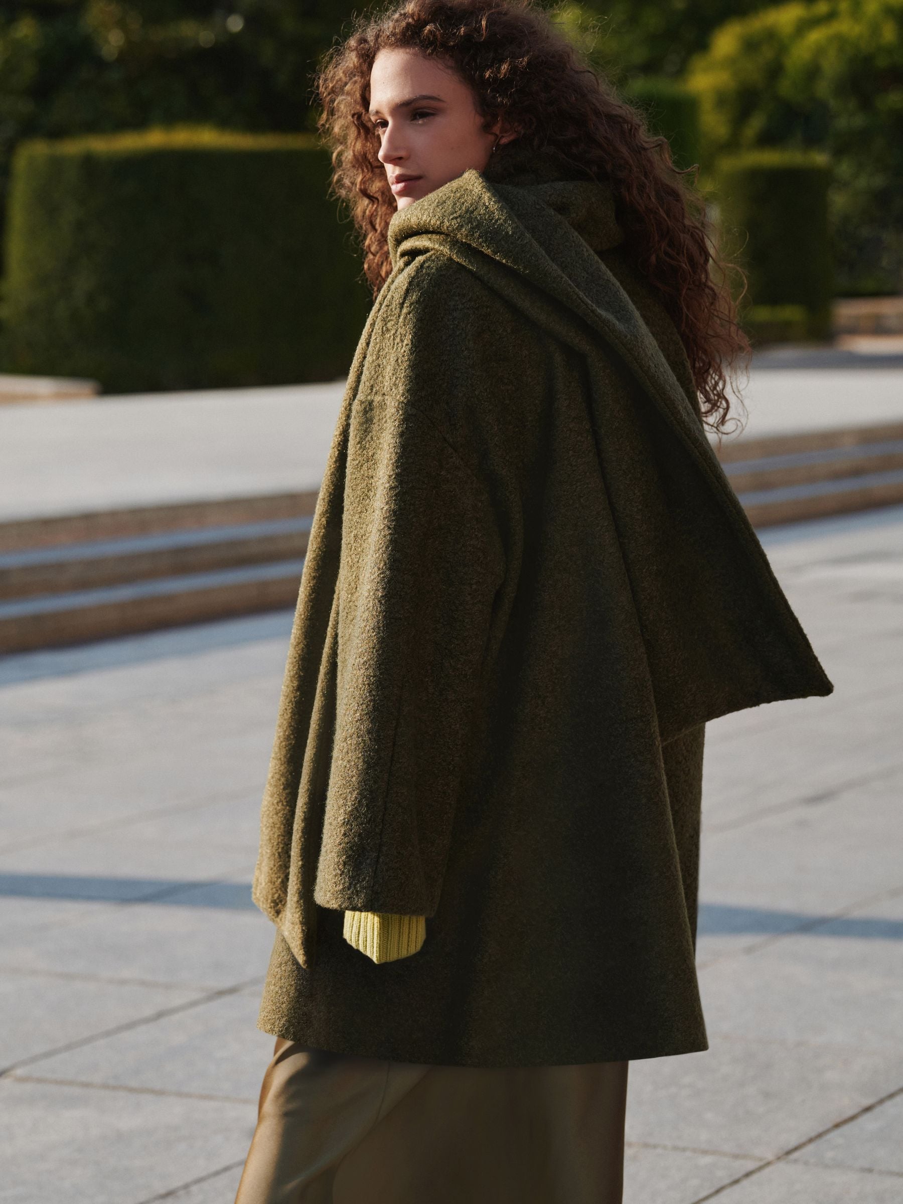 Olive green coat hot sale