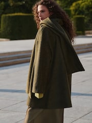 Olive Green Coatigan Scarf Coat Set - Image 2 of 7