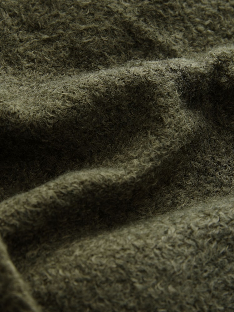 Olive Green Coatigan Scarf Coat Set - Image 7 of 7