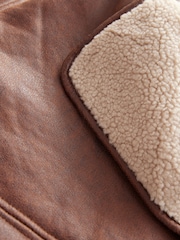 Tan Brown Aviator Jacket - Image 10 of 10