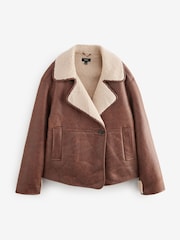 Tan Brown Aviator Jacket - Image 7 of 10