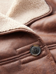 Tan Brown Aviator Jacket - Image 8 of 10