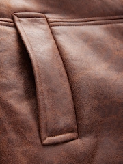 Tan Brown Aviator Jacket - Image 9 of 10