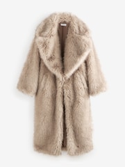 Natural Long Faux Fur Coat - Image 5 of 8