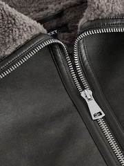 Grey Teddy Borg Aviator Jacket - Image 8 of 8