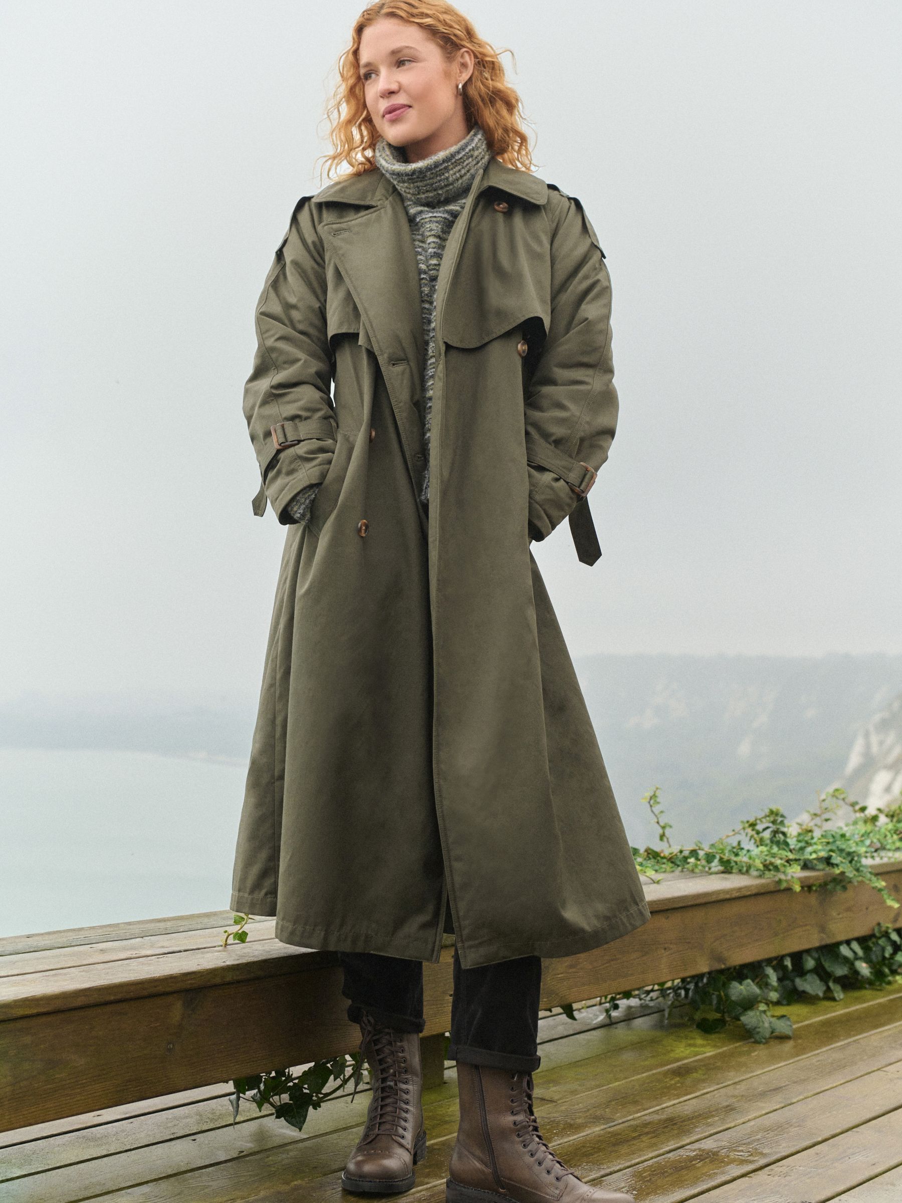 Buy Khaki Green Premium Padded Padded Trench Coat from Next USA