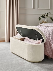 Lipsy Mink Faux Fur Laurel Ottoman Storage - Image 1 of 7