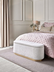 Lipsy Silver Grey Soft Chenille Laurel Ottoman Storage - Image 1 of 7