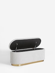 Lipsy Silver Grey Soft Chenille Laurel Ottoman Storage - Image 6 of 7
