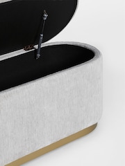 Lipsy Silver Grey Soft Chenille Laurel Ottoman Storage - Image 7 of 7