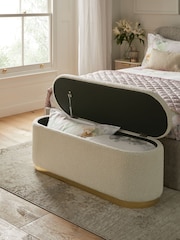 Lipsy Off White Snug Boucle Laurel Ottoman Storage - Image 2 of 7