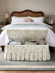 Laura Ashley Wild Meadow Chalk Pink Fifield Storage Ottoman Bench - Image 2 of 8
