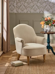 Laura Ashley Baron Chenille Hazelnut Alveston Accent Chair - Image 1 of 8