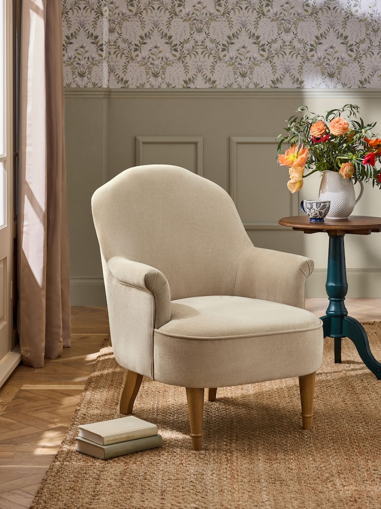 Laura Ashley Baron Chenille Hazelnut Alveston Accent Chair - Image 1 of 8