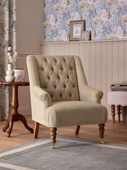Laura Ashley Baron Chenille Hazelnut Ropsley High Back Accent Chair - Image 1 of 8