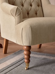 Laura Ashley Baron Chenille Hazelnut Ropsley High Back Accent Chair - Image 2 of 8