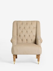 Laura Ashley Baron Chenille Hazelnut Ropsley High Back Accent Chair - Image 4 of 8