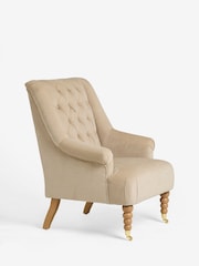 Laura Ashley Baron Chenille Hazelnut Ropsley High Back Accent Chair - Image 5 of 8
