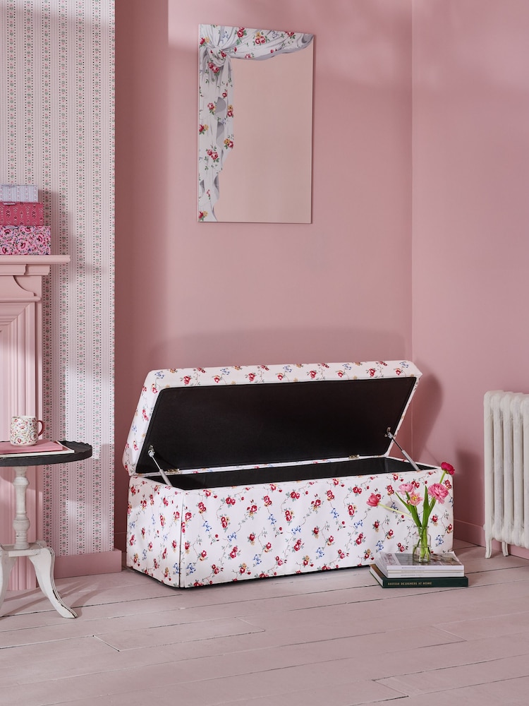 Cath Kidston Rose and Bows Cream Thrilled Storage Ottoman - Image 2 of 9