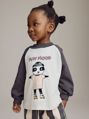 Schwarz/Weiß - Langarm-T-Shirts aus 100 % Baumwolle (3 Monate bis 7 Jahre) - Bild 1 von 8