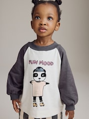 Schwarz/Weiß - Langarm-T-Shirts aus 100 % Baumwolle (3 Monate bis 7 Jahre) - Bild 2 von 8