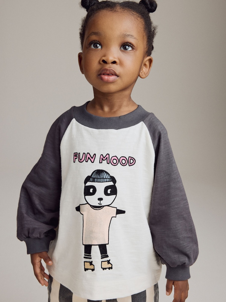 Schwarz/Weiß - Langarm-T-Shirts aus 100 % Baumwolle (3 Monate bis 7 Jahre) - Bild 2 von 8