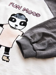 Schwarz/Weiß - Langarm-T-Shirts aus 100 % Baumwolle (3 Monate bis 7 Jahre) - Bild 7 von 8