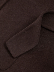 Reiss Chocolate Lucia Petite Wool Blend Double Breasted Blindseam Coat - Image 6 of 7