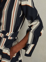 Reiss Ciara Geometric Print Belted Mini Dress - Image 3 of 5