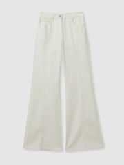 Reiss Ecru Juniper Petite Flared Front Seam Jeans - Image 2 of 6